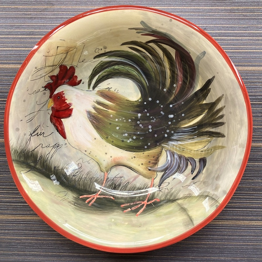 Susan Winget Certified International Rooster Design Bowl
